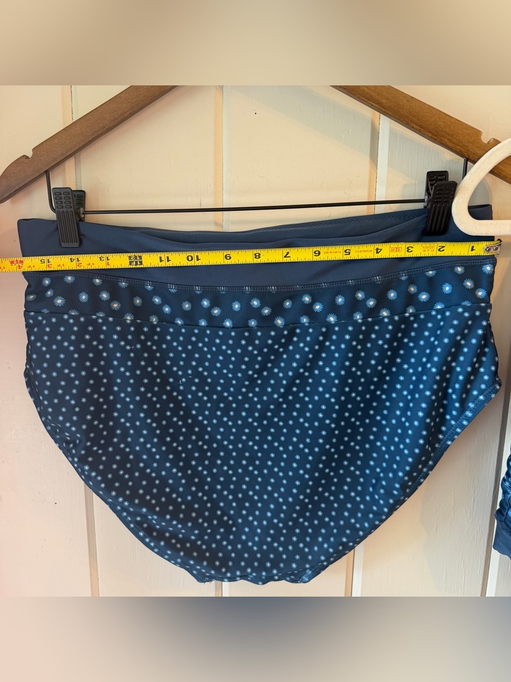 Nani Swimwear Navy Polka Dot Floral Two-Piece Swim Set with Crop Tank, Size XL - Picture 5 of 7